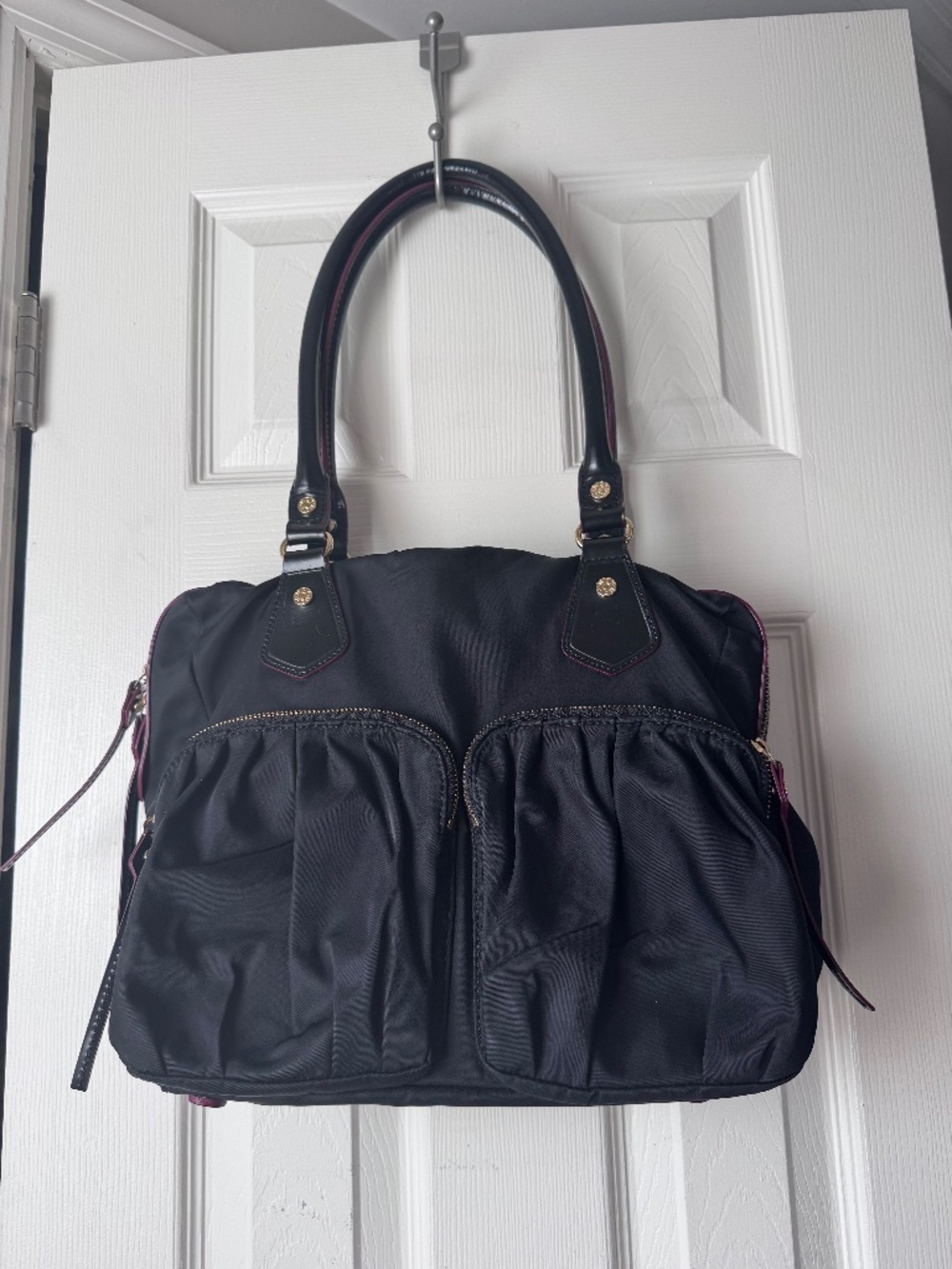MZ Wallace Large black Shoulder Bag w Pouch and Sleeper Bag